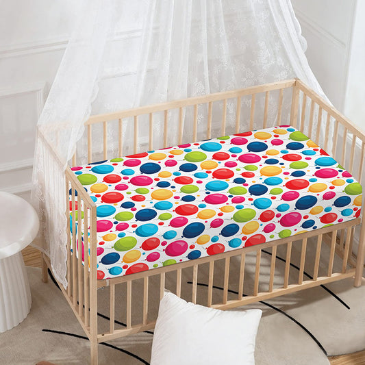 Cartoon Balloon Pattern Print Baby Crib Sheet