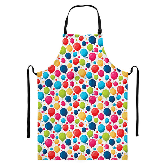 Cartoon Balloon Pattern Print Bib Apron With Pocket