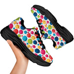 Cartoon Balloon Pattern Print Black Chunky Shoes