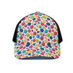 Cartoon Balloon Pattern Print Black Mesh Trucker Cap