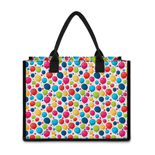Cartoon Balloon Pattern Print Canvas Tote Bag
