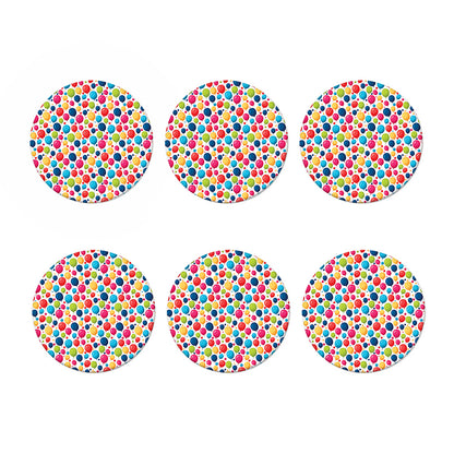 Cartoon Balloon Pattern Print Coaster Set
