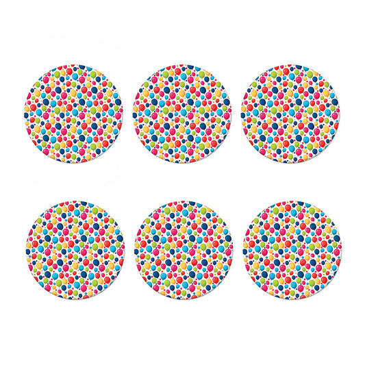 Cartoon Balloon Pattern Print Coaster Set