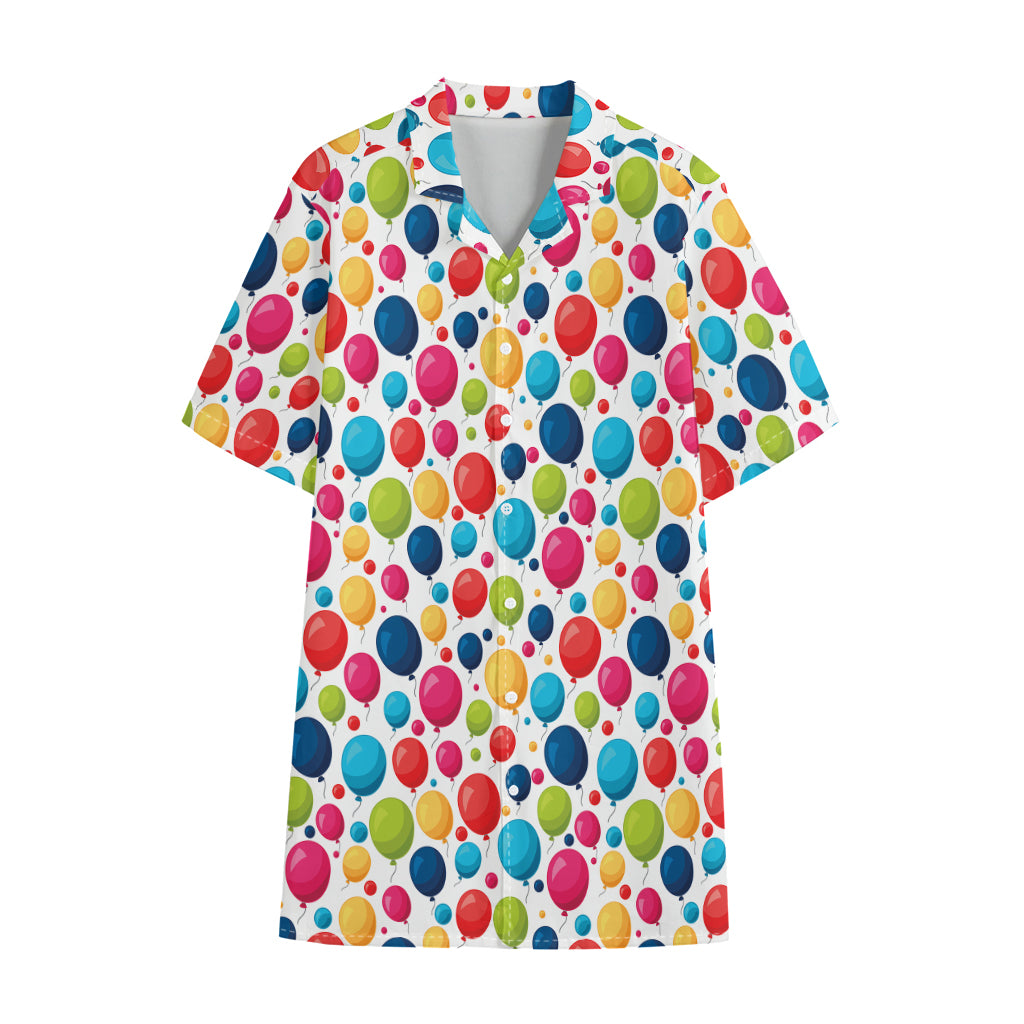 Cartoon Balloon Pattern Print Cotton Hawaiian Shirt