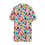 Cartoon Balloon Pattern Print Cotton Hawaiian Shirt