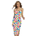 Cartoon Balloon Pattern Print Cross Back Cami Dress