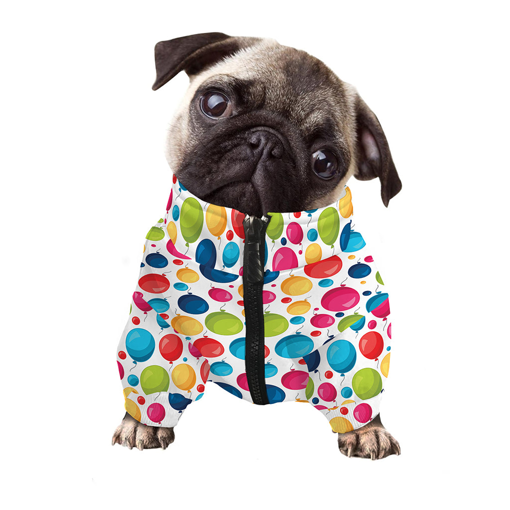 Cartoon Balloon Pattern Print Dog Zip Up Jacket
