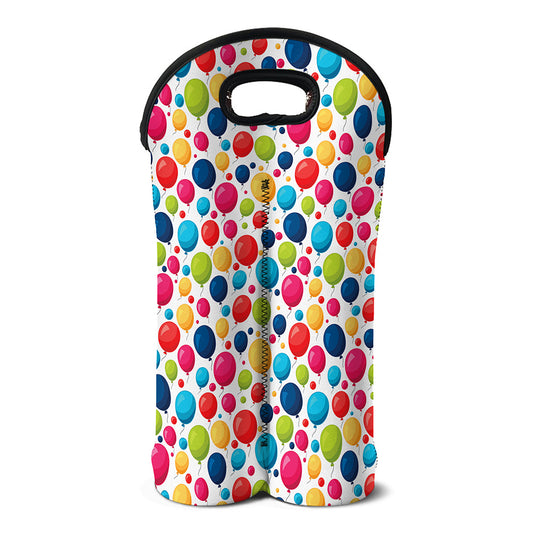 Cartoon Balloon Pattern Print Double Neoprene Wine Tote