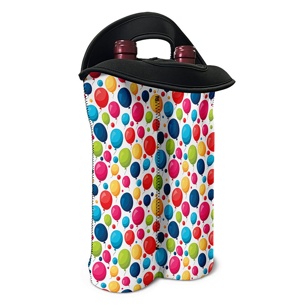 Cartoon Balloon Pattern Print Double Neoprene Wine Tote