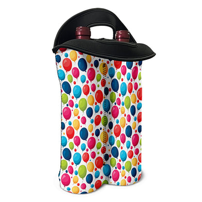 Cartoon Balloon Pattern Print Double Neoprene Wine Tote