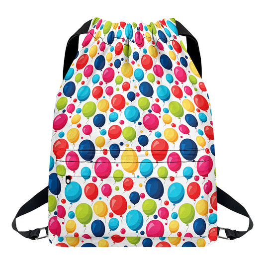 Cartoon Balloon Pattern Print Drawstring Backpack