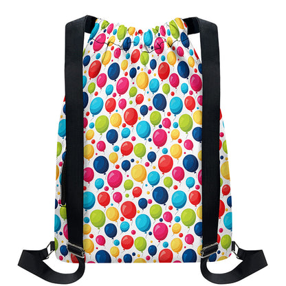 Cartoon Balloon Pattern Print Drawstring Backpack