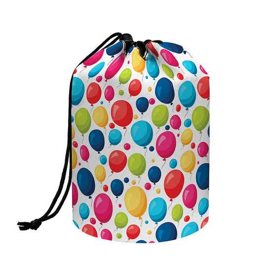 Cartoon Balloon Pattern Print Drawstring Makeup Bag