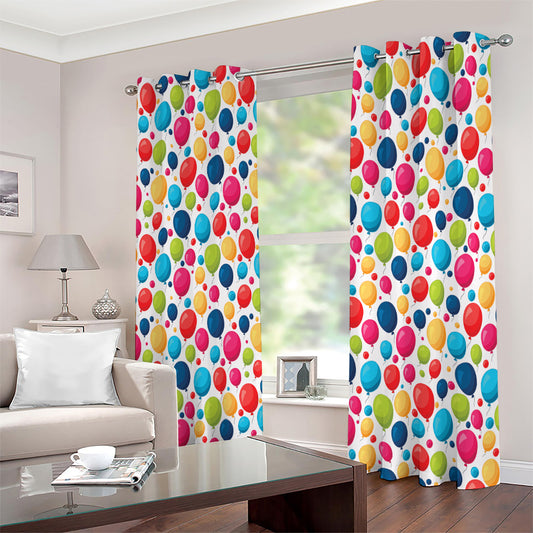 Cartoon Balloon Pattern Print Extra Wide Grommet Curtains