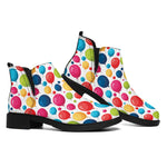 Cartoon Balloon Pattern Print Flat Ankle Boots