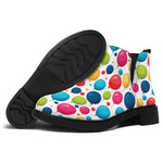 Cartoon Balloon Pattern Print Flat Ankle Boots
