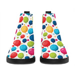 Cartoon Balloon Pattern Print Flat Ankle Boots