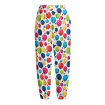 Cartoon Balloon Pattern Print Fleece Lined Knit Pants