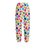 Cartoon Balloon Pattern Print Fleece Lined Knit Pants