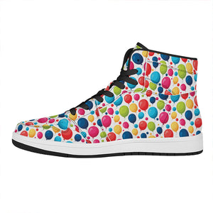 Cartoon Balloon Pattern Print High Top Leather Sneakers