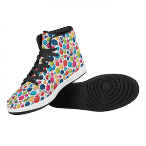 Cartoon Balloon Pattern Print High Top Leather Sneakers