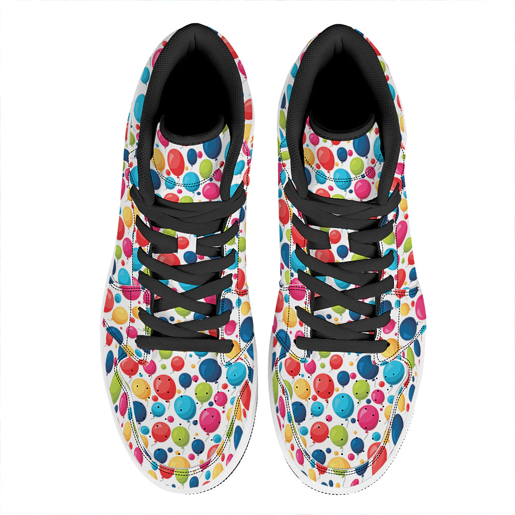 Cartoon Balloon Pattern Print High Top Leather Sneakers