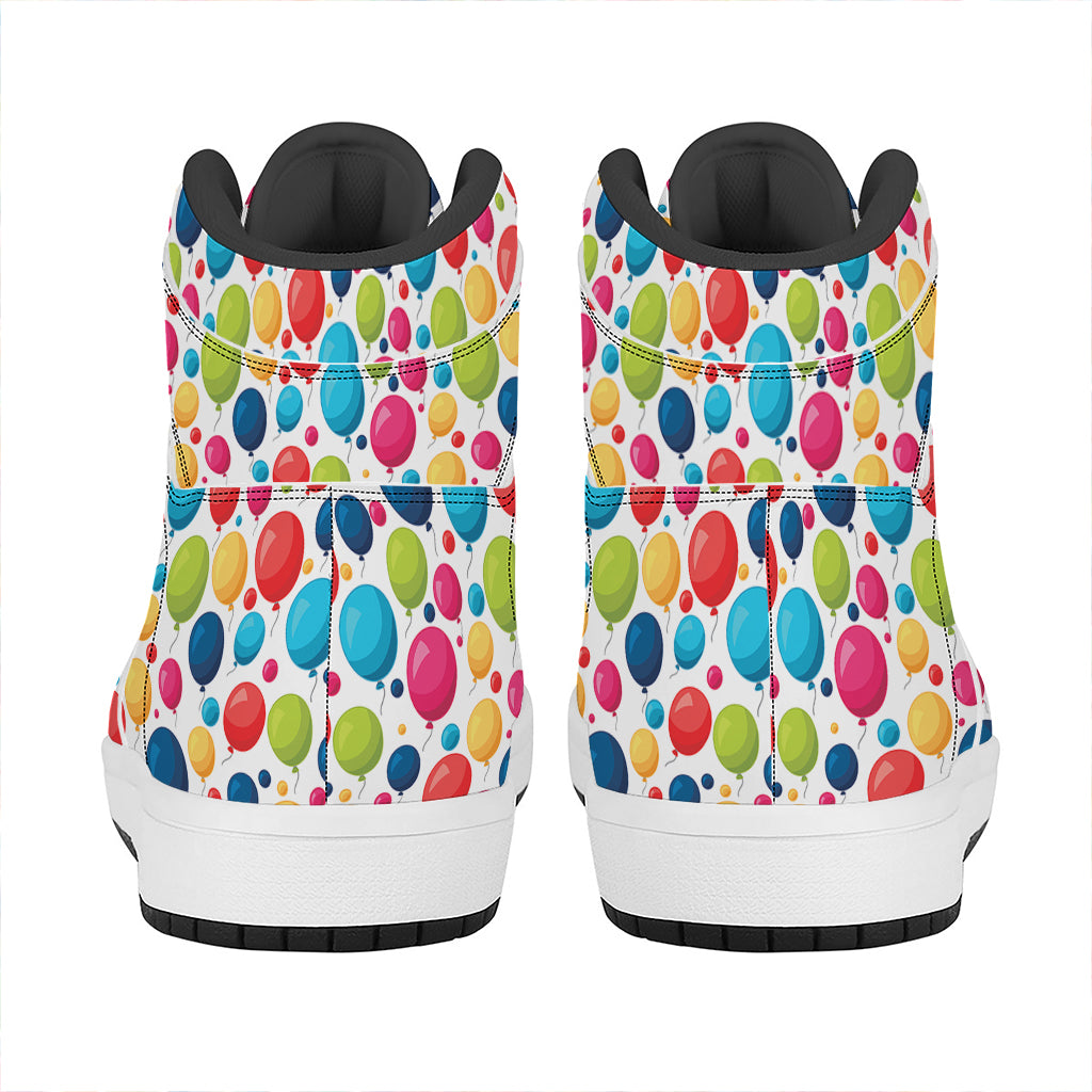 Cartoon Balloon Pattern Print High Top Leather Sneakers