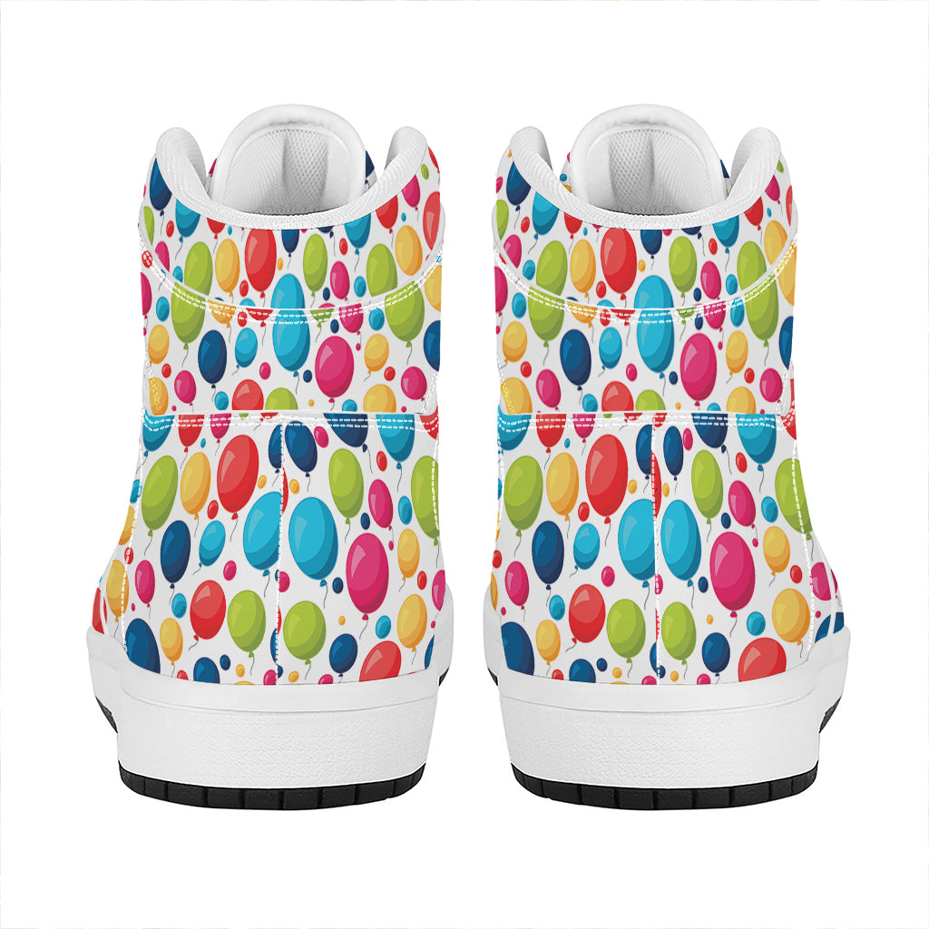 Cartoon Balloon Pattern Print High Top Leather Sneakers