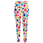 Cartoon Balloon Pattern Print High-Waisted Pocket Leggings