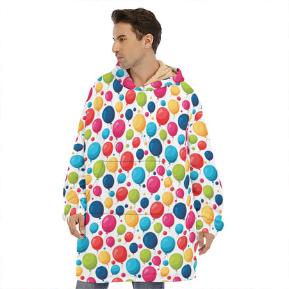 Cartoon Balloon Pattern Print Hoodie Blanket
