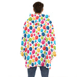 Cartoon Balloon Pattern Print Hoodie Blanket