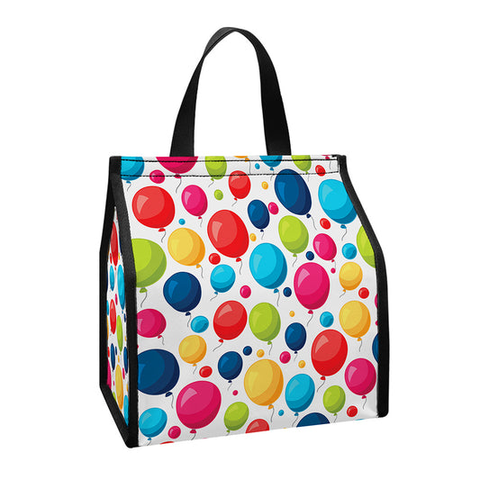 Cartoon Balloon Pattern Print Insulated Lunch Tote