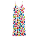 Cartoon Balloon Pattern Print Jersey Midi Cami Dress