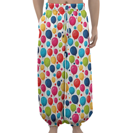 Cartoon Balloon Pattern Print Lantern Pants