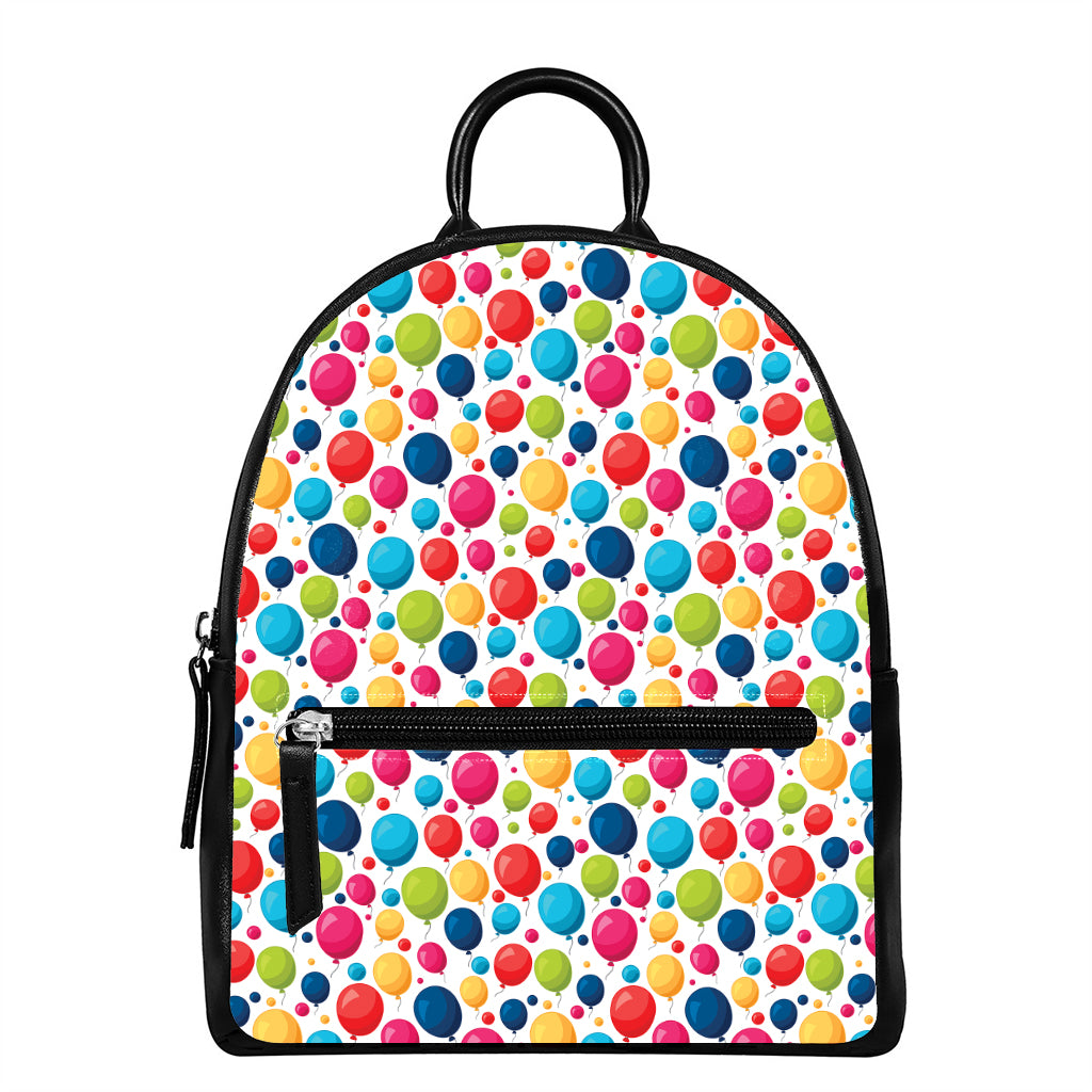 Cartoon Balloon Pattern Print Leather Backpack
