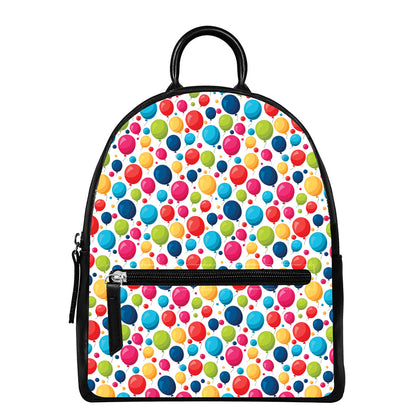 Cartoon Balloon Pattern Print Leather Backpack