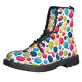 Cartoon Balloon Pattern Print Lace-Up Boots