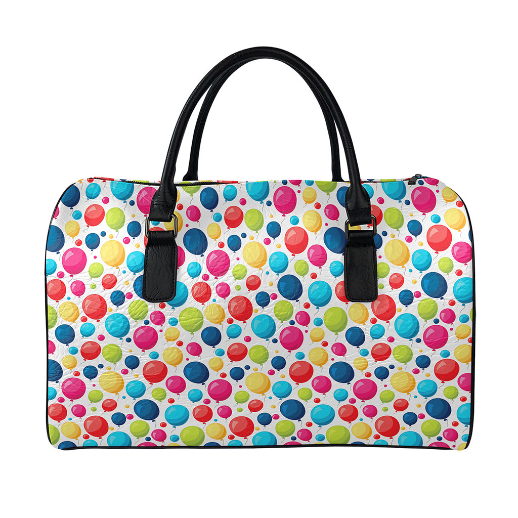 Cartoon Balloon Pattern Print Leather Duffle Bag