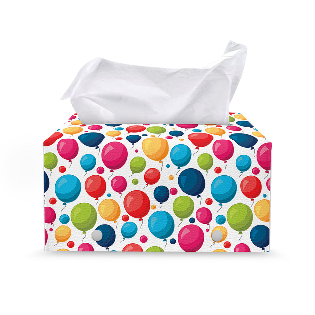 Cartoon Balloon Pattern Print Leather Tissue Box Cover
