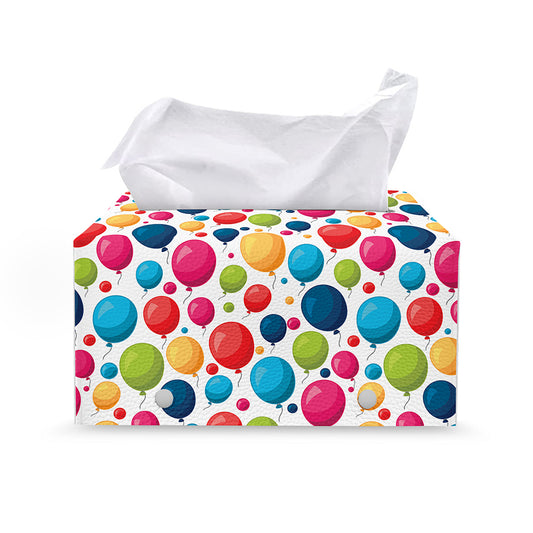 Cartoon Balloon Pattern Print Leather Tissue Box Cover