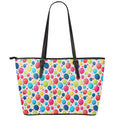 Cartoon Balloon Pattern Print Leather Tote Bag With Zipper
