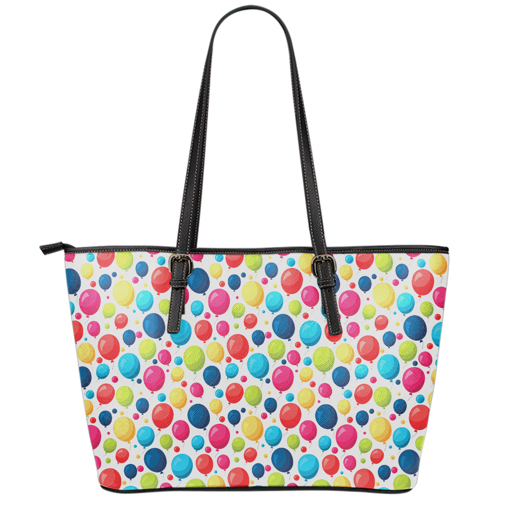 Cartoon Balloon Pattern Print Leather Tote Bag