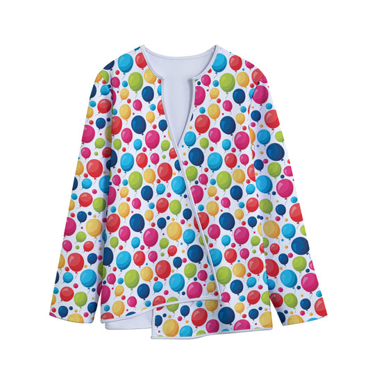 Cartoon Balloon Pattern Print Long Sleeve Short Coat