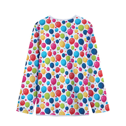 Cartoon Balloon Pattern Print Long Sleeve Short Coat