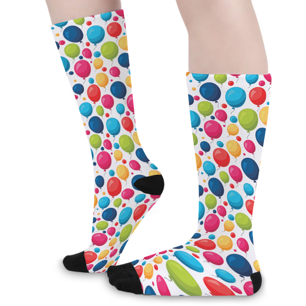 Cartoon Balloon Pattern Print Long Socks