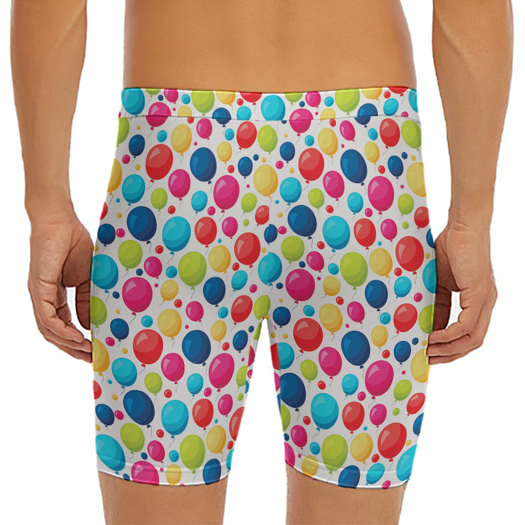 Cartoon Balloon Pattern Print Men's Long Boxer Briefs