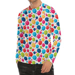 Cartoon Balloon Pattern Print Men's Long Sleeve Rash Guard