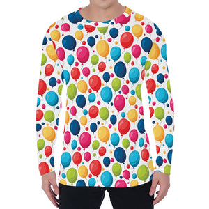 Cartoon Balloon Pattern Print Men's Long Sleeve T-Shirt