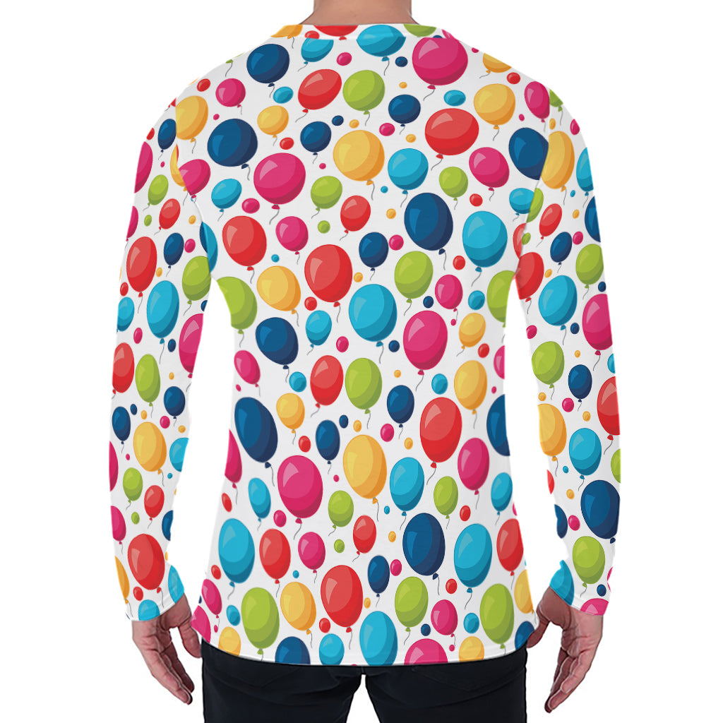 Cartoon Balloon Pattern Print Men's Long Sleeve T-Shirt