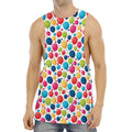 Cartoon Balloon Pattern Print Men's Muscle Tank Top